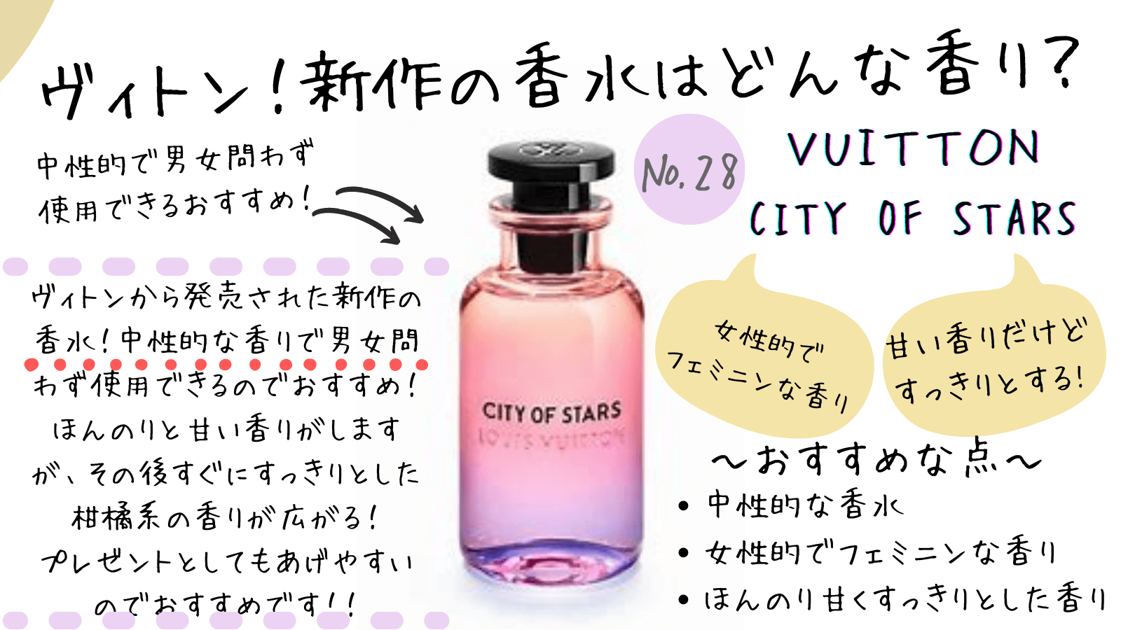 ヴィトン」新発売の香水CITY OF STARSについて使用レビュー！本当にいい匂い？口コミなどの評価も解説！ |